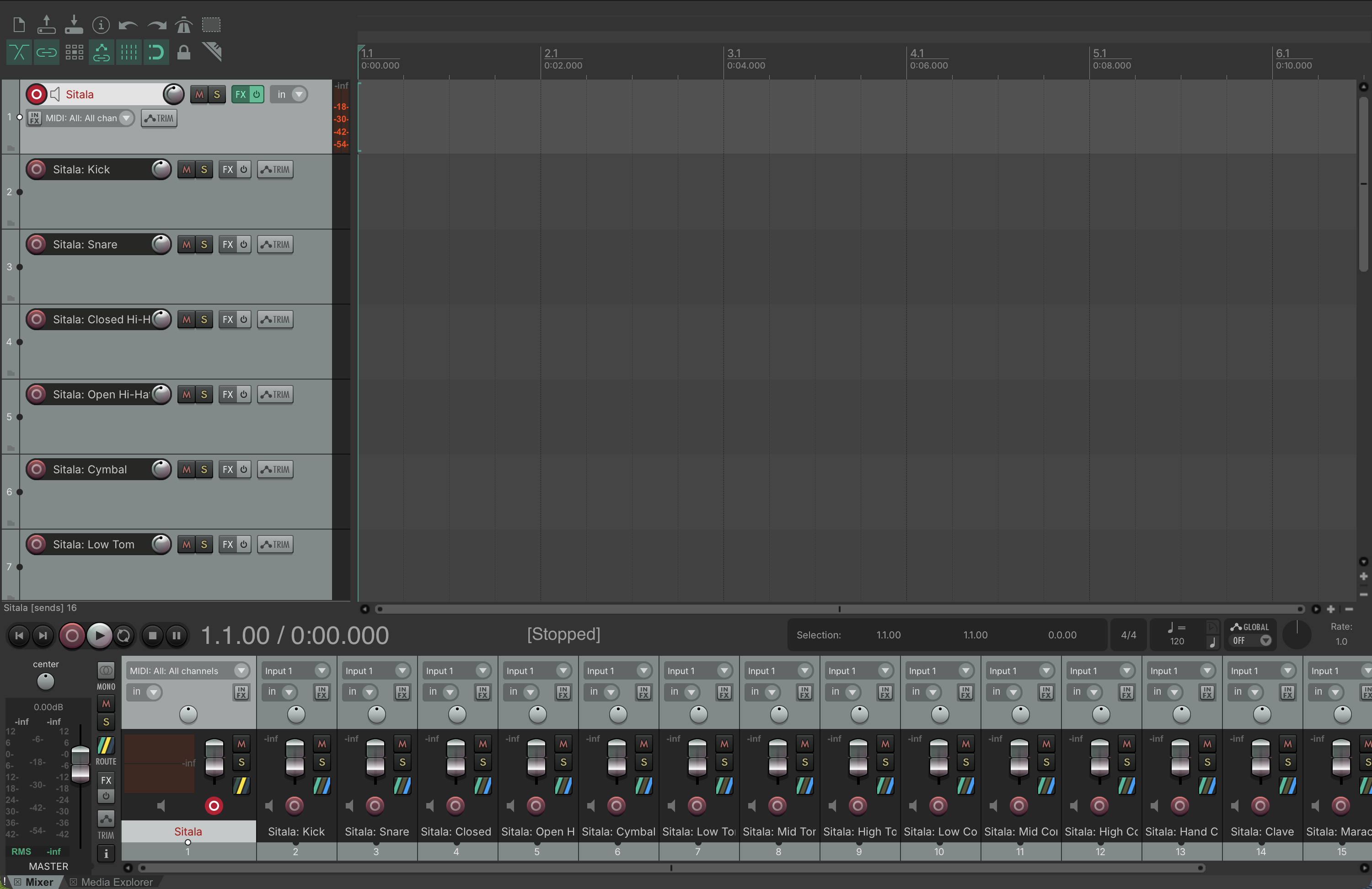 REAPER tracks